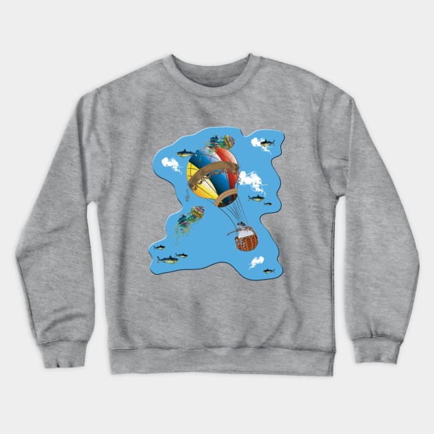 Globo aéreo y tortuga bebé Crewneck Sweatshirt by leeloolook